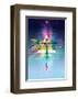 Cosmic Dragonfly-Karin Roberts-Framed Art Print