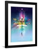 Cosmic Dragonfly-Karin Roberts-Framed Art Print