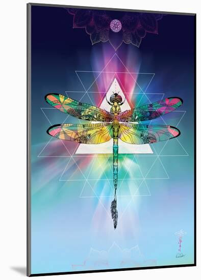 Cosmic Dragonfly-Karin Roberts-Mounted Art Print