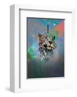 Cosmic Leopard-Karin Roberts-Framed Art Print