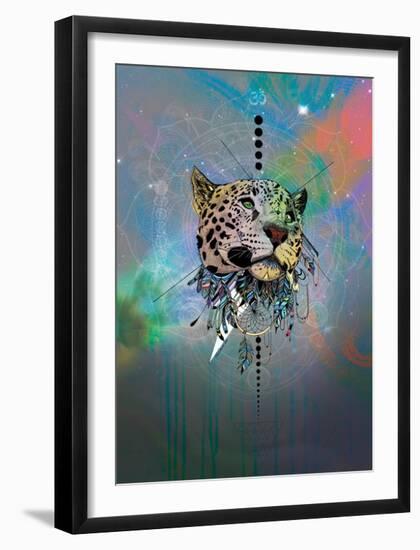 Cosmic Leopard-Karin Roberts-Framed Art Print