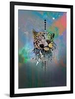 Cosmic Leopard-Karin Roberts-Framed Art Print