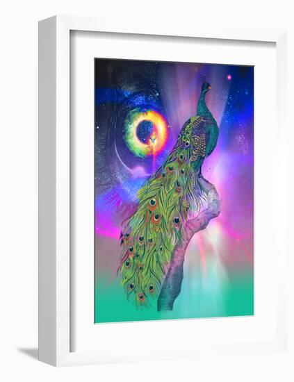 Cosmic Peacock-Karin Roberts-Framed Art Print