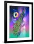 Cosmic Peacock-Karin Roberts-Framed Art Print