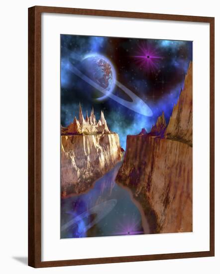 Cosmic Seascape On Another World-Stocktrek Images-Framed Photographic Print
