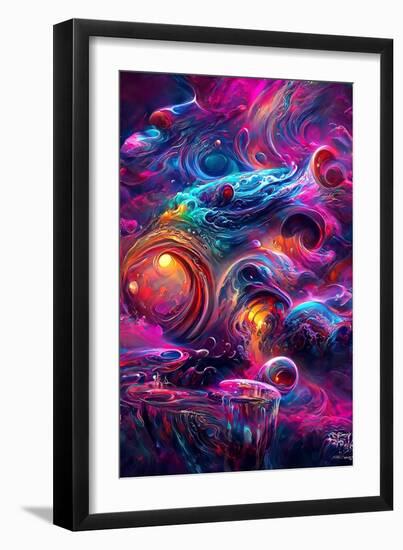 Cosmic Swirls-null-Framed Art Print