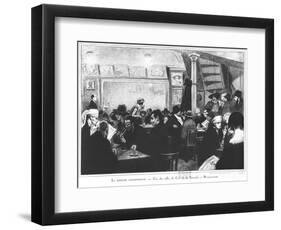 Cosmopolitan Bohemia at Cafe La Rotonde, Montparnasse, 1924-null-Framed Premium Giclee Print