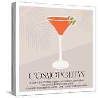 Cosmopolitan Cocktail in Martini Glass Garnished with Lime Twist. Summer Aperitif Recipe Retro Mini-Inna Miller-Stretched Canvas