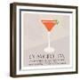 Cosmopolitan Cocktail in Martini Glass Garnished with Lime Twist. Summer Aperitif Recipe Retro Mini-Inna Miller-Framed Photographic Print