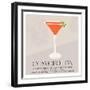 Cosmopolitan Cocktail in Martini Glass Garnished with Lime Twist. Summer Aperitif Recipe Retro Mini-Inna Miller-Framed Photographic Print