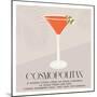 Cosmopolitan Cocktail in Martini Glass Garnished with Lime Twist. Summer Aperitif Recipe Retro Mini-Inna Miller-Mounted Photographic Print