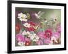 Cosmos and Hummingbirds-William Vanderdasson-Framed Giclee Print