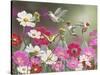 Cosmos and Hummingbirds-William Vanderdasson-Stretched Canvas