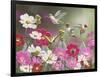 Cosmos and Hummingbirds-William Vanderdasson-Framed Giclee Print