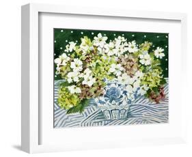 Cosmos and Hydrangeas in a Chinese Vase, 2013-Jennifer Abbott-Framed Giclee Print