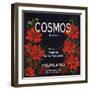 Cosmos Brand - Highland, California - Citrus Crate Label-Lantern Press-Framed Art Print