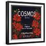 Cosmos Brand - Highland, California - Citrus Crate Label-Lantern Press-Framed Art Print