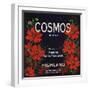 Cosmos Brand - Highland, California - Citrus Crate Label-Lantern Press-Framed Art Print