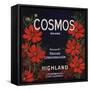 Cosmos Brand - Highland, California - Citrus Crate Label-Lantern Press-Framed Stretched Canvas