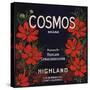 Cosmos Brand - Highland, California - Citrus Crate Label-Lantern Press-Stretched Canvas