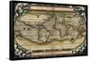 Cosmos Ortelius World Map 1570-Vintage Lavoie-Framed Stretched Canvas