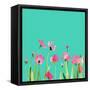 cosmos1    flowers, watercolor, floral-Robbin Rawlings-Framed Stretched Canvas