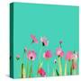 cosmos1    flowers, watercolor, floral-Robbin Rawlings-Stretched Canvas