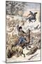 Cossacks Attacked by Wolves Manchuria Siberia (May 1904)-null-Mounted Giclee Print