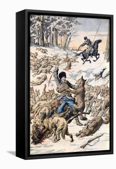 Cossacks Attacked by Wolves Manchuria Siberia (May 1904)-null-Framed Stretched Canvas