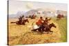 Cossacks Charging Into Battle-Franz Roubaud-Stretched Canvas