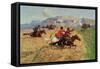 Cossacks Charging into Battle-Roubaud-Framed Stretched Canvas