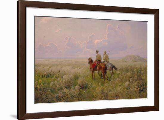 Cossacks in the Steppe, 1900s-Sergei Ivanovich Vasilkovsky-Framed Giclee Print