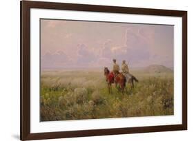 Cossacks in the Steppe, 1900s-Sergei Ivanovich Vasilkovsky-Framed Giclee Print