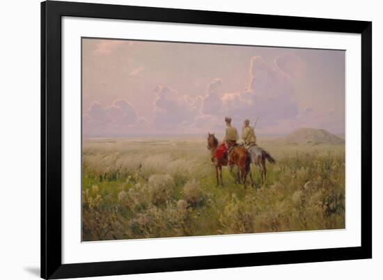 Cossacks in the Steppe, 1900s-Sergei Ivanovich Vasilkovsky-Framed Giclee Print