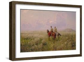 Cossacks in the Steppe, 1900s-Sergei Ivanovich Vasilkovsky-Framed Giclee Print