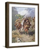 Cossacks of the Caucasus Return from a Raid on a Settlement of Muslim Cossacks-Russian-Framed Giclee Print