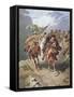 Cossacks of the Caucasus Return from a Raid on a Settlement of Muslim Cossacks-Russian-Framed Stretched Canvas