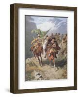 Cossacks of the Caucasus Return from a Raid on a Settlement of Muslim Cossacks-Russian-Framed Giclee Print