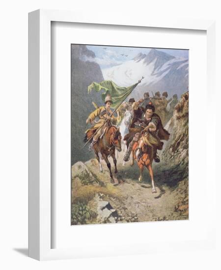 Cossacks of the Caucasus Return from a Raid on a Settlement of Muslim Cossacks-Russian-Framed Giclee Print