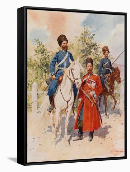 Cossacks of the Guard and Imperial Bodyguard-Frederic De Haenen-Framed Stretched Canvas