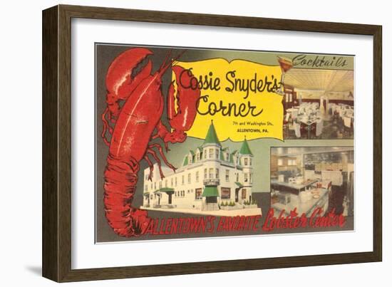 Cossie Snyder's Corner, Lobster Center, Retro-null-Framed Art Print