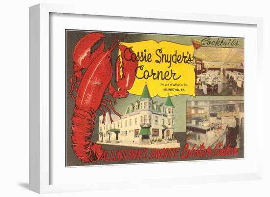 Cossie Snyder's Corner, Lobster Center, Retro-null-Framed Art Print