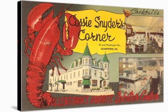 Cossie Snyder's Corner, Lobster Center, Retro-null-Stretched Canvas