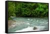 Costa Rica blue river-George Theodore-Framed Stretched Canvas