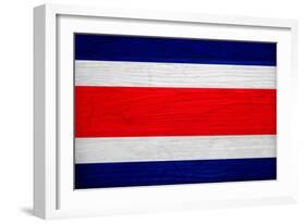 Costa Rica Flag Design with Wood Patterning - Flags of the World Series-Philippe Hugonnard-Framed Premium Giclee Print