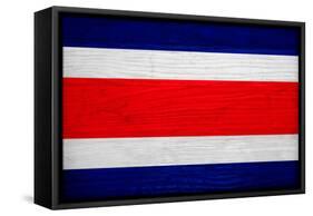 Costa Rica Flag Design with Wood Patterning - Flags of the World Series-Philippe Hugonnard-Framed Stretched Canvas