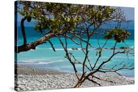 Costa Rica Light Blue Water Beach Photo Poster Print-null-Stretched Canvas