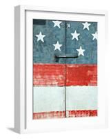 Costa Rican Flag Painted on Door, Costa Rica-John Coletti-Framed Photographic Print