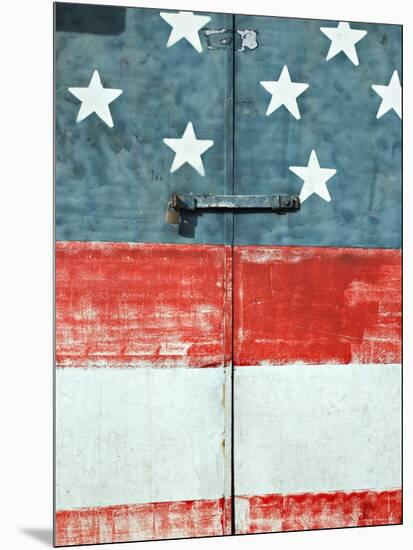 Costa Rican Flag Painted on Door, Costa Rica-John Coletti-Mounted Photographic Print