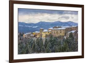 Costacciaro at sunset, Monte Cucco Park, Apennines, Umbria, Italy, Europe-Lorenzo Mattei-Framed Photographic Print